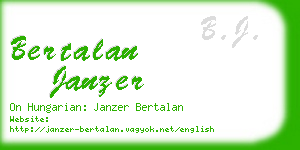 bertalan janzer business card